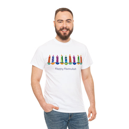 Happy Hanukkah Unisex Heavy Cotton Tee