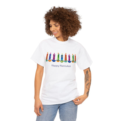 Happy Hanukkah Unisex Heavy Cotton Tee