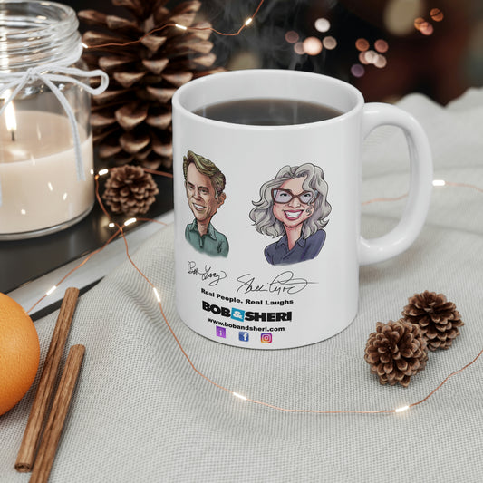 Bob & Sheri Caricature Mug 11oz